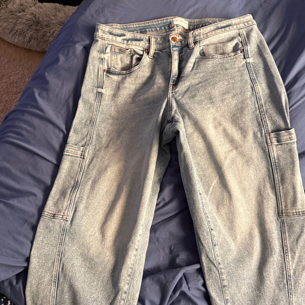 Lane Bryant Cargo Denim Jeans Size 16 - Blue